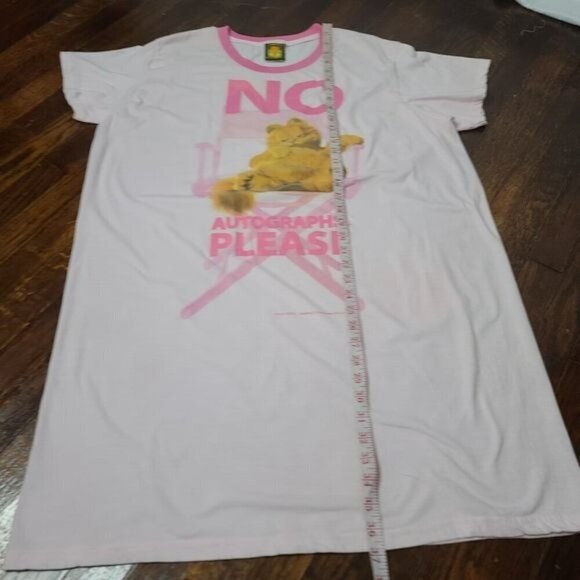 Vintage 90s Garfield Cat Cartoon No Autographs Please Pink Oversized T-shirt - Picture 11 of 11